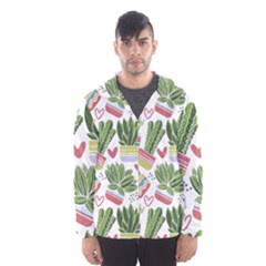 Cactus Love  Men s Hooded Windbreaker by designsbymallika