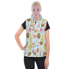 Tropical Pattern Women s Button Up Vest by GretaBerlin