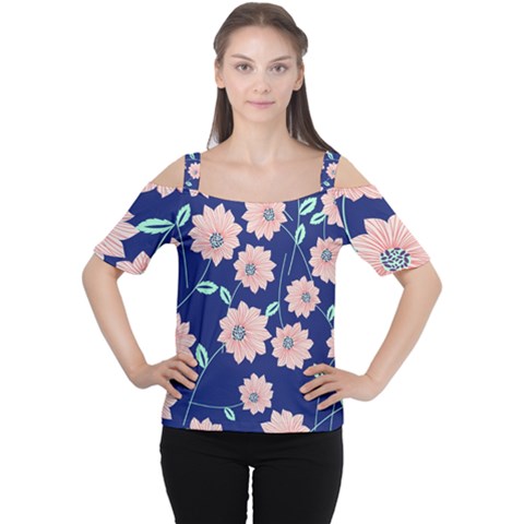 Floral Cutout Shoulder Tee by Sobalvarro