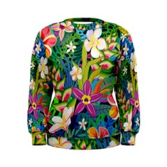 Colorful Floral Pattern Women s Sweatshirt by designsbymallika