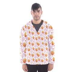 Orange Pink Tree Pattern Men s Hooded Windbreaker by designsbymallika