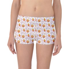 Orange Pink Tree Pattern Boyleg Bikini Bottoms by designsbymallika