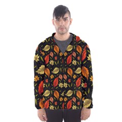 Golden Orange Leaves Men s Hooded Windbreaker by designsbymallika