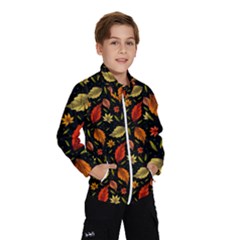 Golden Orange Leaves Kids  Windbreaker by designsbymallika