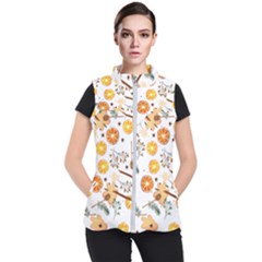 Honey Bee Pattern Women s Puffer Vest by designsbymallika