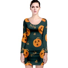 Halloween Long Sleeve Bodycon Dress by Sobalvarro