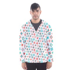 Aqua Coral Men s Hooded Windbreaker by CuteKingdom