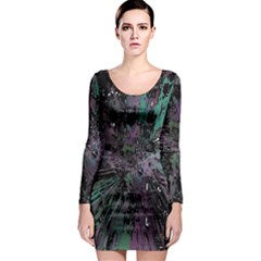 Glitched Out Long Sleeve Bodycon Dress by MRNStudios