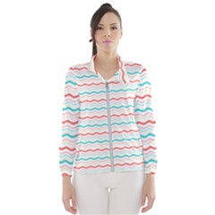 Aqua Coral Waves Women s Windbreaker by CuteKingdom