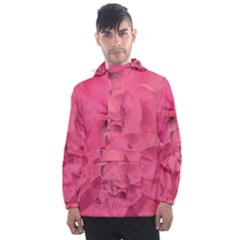 Beauty Pink Rose Detail Photo Men s Front Pocket Pullover Windbreaker by dflcprintsclothing