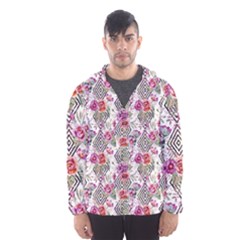 Geometric Flowers Men s Hooded Windbreaker by goljakoff