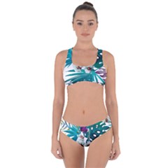 Tropical Flowers Criss Cross Bikini Set by goljakoff