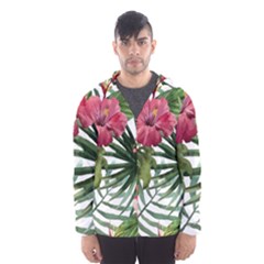 Monstera Flowers Men s Hooded Windbreaker by goljakoff