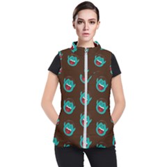 Frankenstein Halloween Seamless Repeat Pattern  Women s Puffer Vest by KentuckyClothing