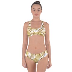 Golden Leaves Criss Cross Bikini Set by goljakoff