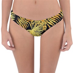 Gold Leaves Reversible Hipster Bikini Bottoms by goljakoff