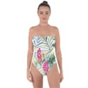 Tropical flowers Tie Back One Piece Swimsuit View1