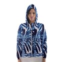 Blue monstera leaf Women s Hooded Windbreaker View1