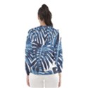 Blue monstera leaf Women s Hooded Windbreaker View2