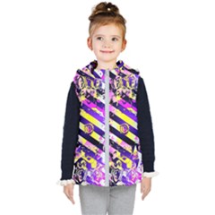 Pop Punk Mandala Kids  Hooded Puffer Vest by MRNStudios