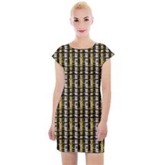 Digital Illusion Cap Sleeve Bodycon Dress by Sparkle