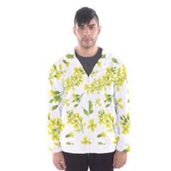 Yellow Flowers Men s Hooded Windbreaker by designsbymallika