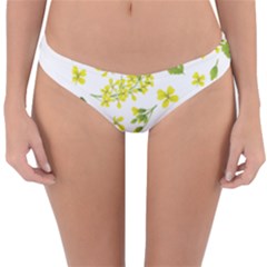 Yellow Flowers Reversible Hipster Bikini Bottoms by designsbymallika
