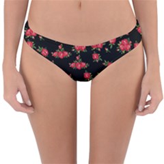 Red Roses Reversible Hipster Bikini Bottoms by designsbymallika