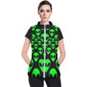 We are WATCHING you! Aliens pattern, UFO, faces Women s Puffer Vest View1