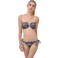 Crackle Twist Bandeau Bikini Set by WILLBIRDWELL