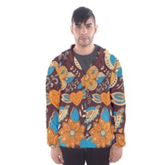 Butterfly And Flowers Men s Hooded Windbreaker by goljakoff