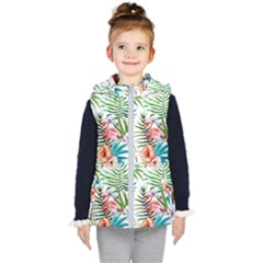 Tropical Flamingo Kids  Hooded Puffer Vest by goljakoff