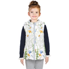 Summer Flowers Kids  Hooded Puffer Vest by goljakoff