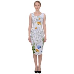 Summer Flowers Sleeveless Pencil Dress by goljakoff