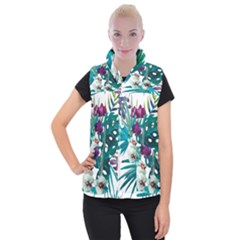 Tropical Flowers Women s Button Up Vest by goljakoff