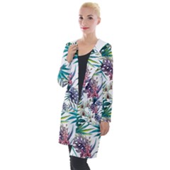 Tropical Flowers Pattern Hooded Pocket Cardigan by goljakoff