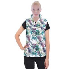 Tropical Flowers Pattern Women s Button Up Vest by goljakoff