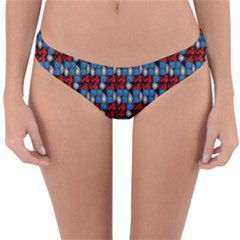 Red And Blue Reversible Hipster Bikini Bottoms by Sparkle