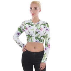 Summer Flowers Long Sleeve Cropped Velvet Jacket by goljakoff