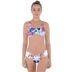 Skull And Flowers Criss Cross Bikini Set by goljakoff