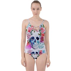 Skull And Flowers Cut Out Top Tankini Set by goljakoff