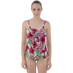 Rose Blossom Twist Front Tankini Set by goljakoff