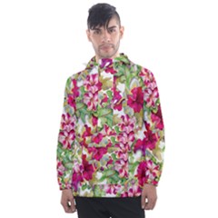 Rose Blossom Men s Front Pocket Pullover Windbreaker by goljakoff