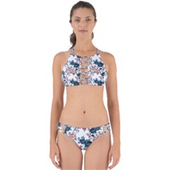 Blue And Rose Flowers Perfectly Cut Out Bikini Set by goljakoff