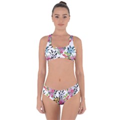 Summer Flowers Criss Cross Bikini Set by goljakoff