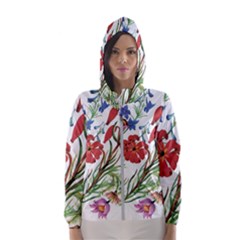 Summer Flowers Women s Hooded Windbreaker by goljakoff