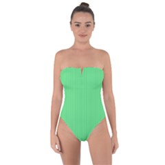 Algae Green & Black -  Tie Back One Piece Swimsuit by FashionLane