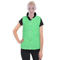 Algae Green & Black -  Women s Button Up Vest by FashionLane