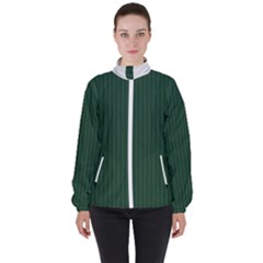 Eden Green & White - Women s High Neck Windbreaker