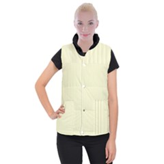 Creamy Yellow & Black - Women s Button Up Vest